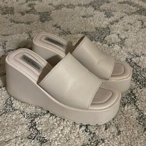 Steve Madden Platform Pepe 30 Leather Chunky Mules
